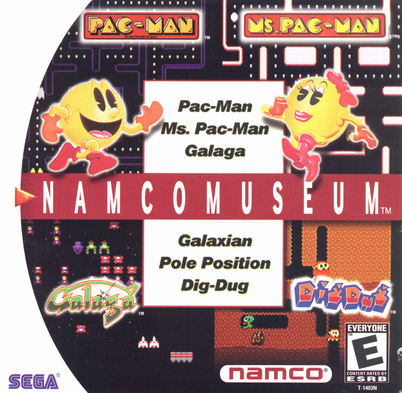 Namco Museum box art for Sega Dreamcast
